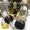 A graphic of a disposable vape device labeled 'BANG BLAZE' with features including 6000 puffs, 40ml e-liquid capacity, and a 1000mAh battery, positioned against an artistic background of a passionate fruit and intricate designs.