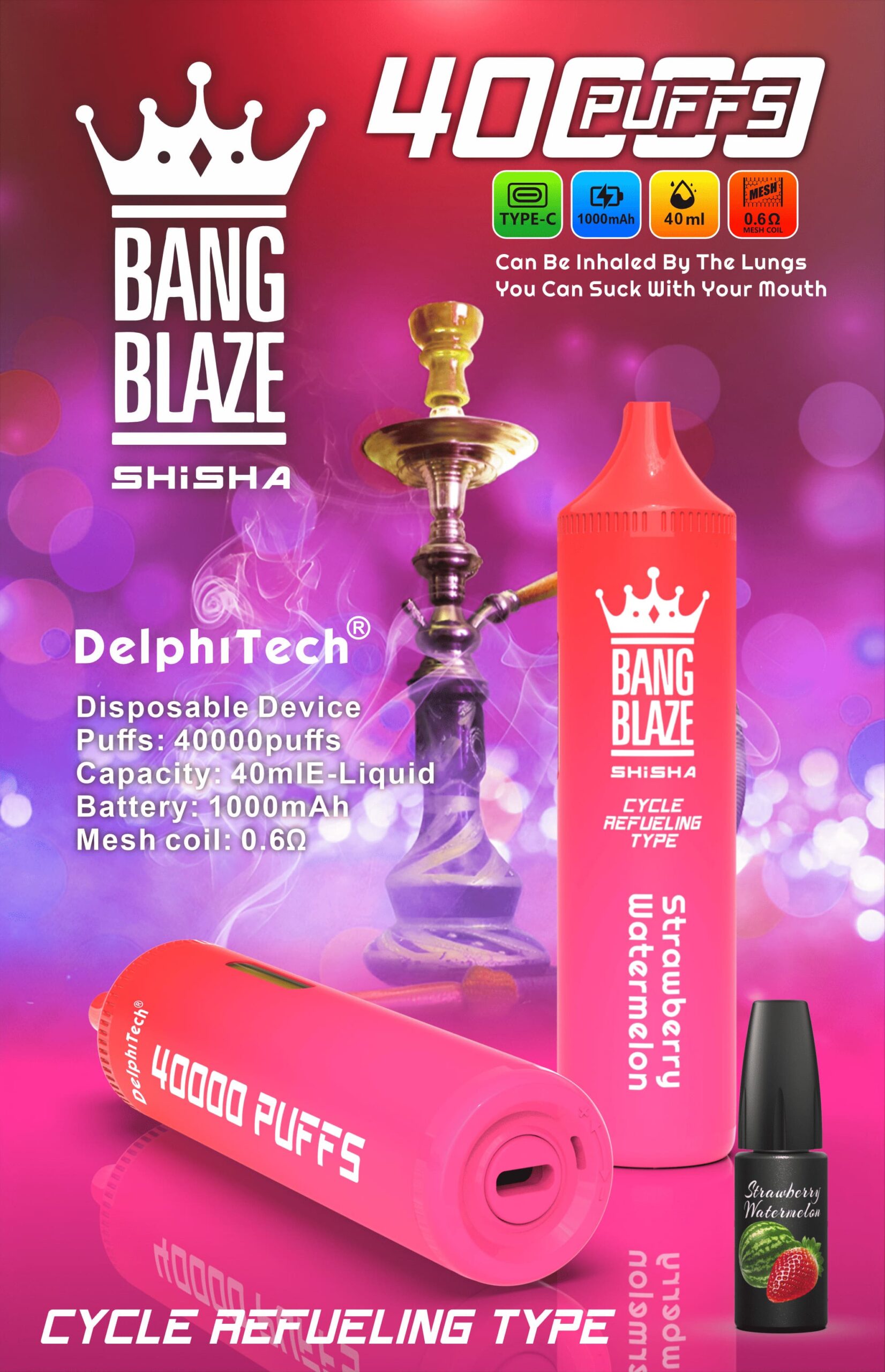 40ml oil capacity disposable vape