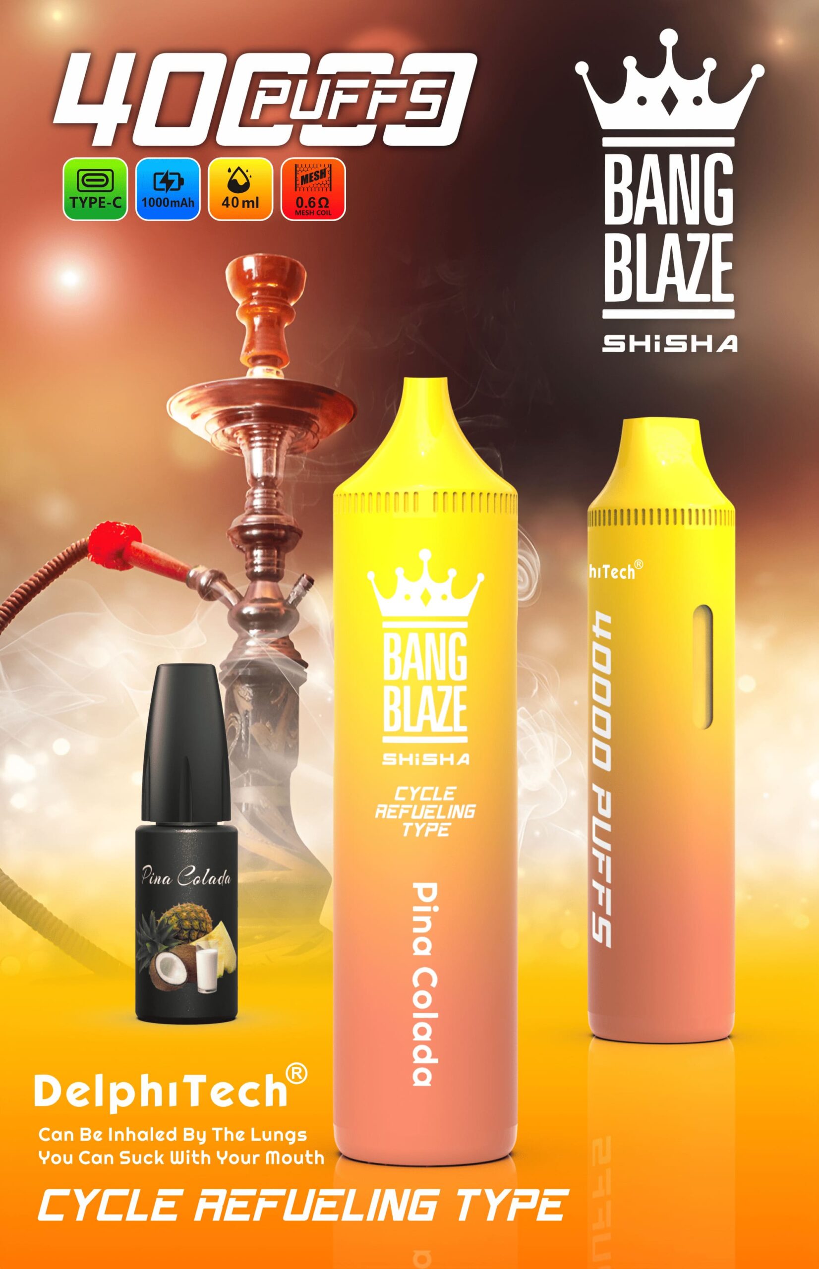 1000mah rechargeable disposable vape
