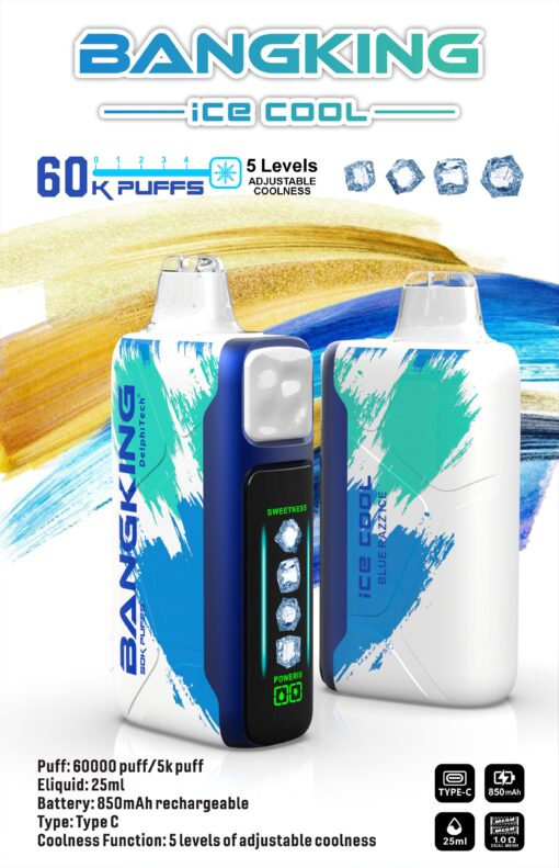 BANGKING 　夏心 Bang King Ice Cool 60000パフ ベイプ – 5段階の冷感調整、メッシュ