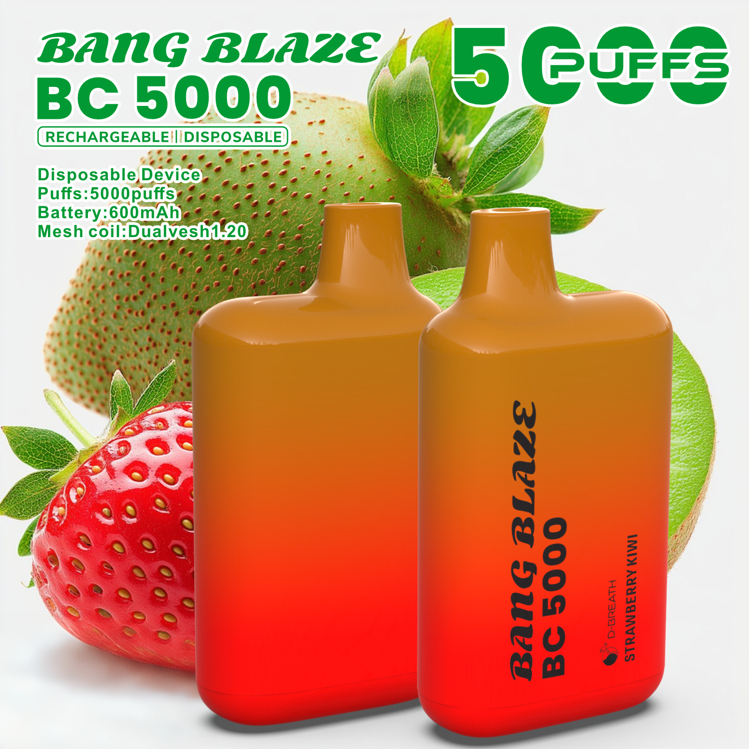 Bang Blaze BC5000 Puffs Vape Strawberry Ice Cream