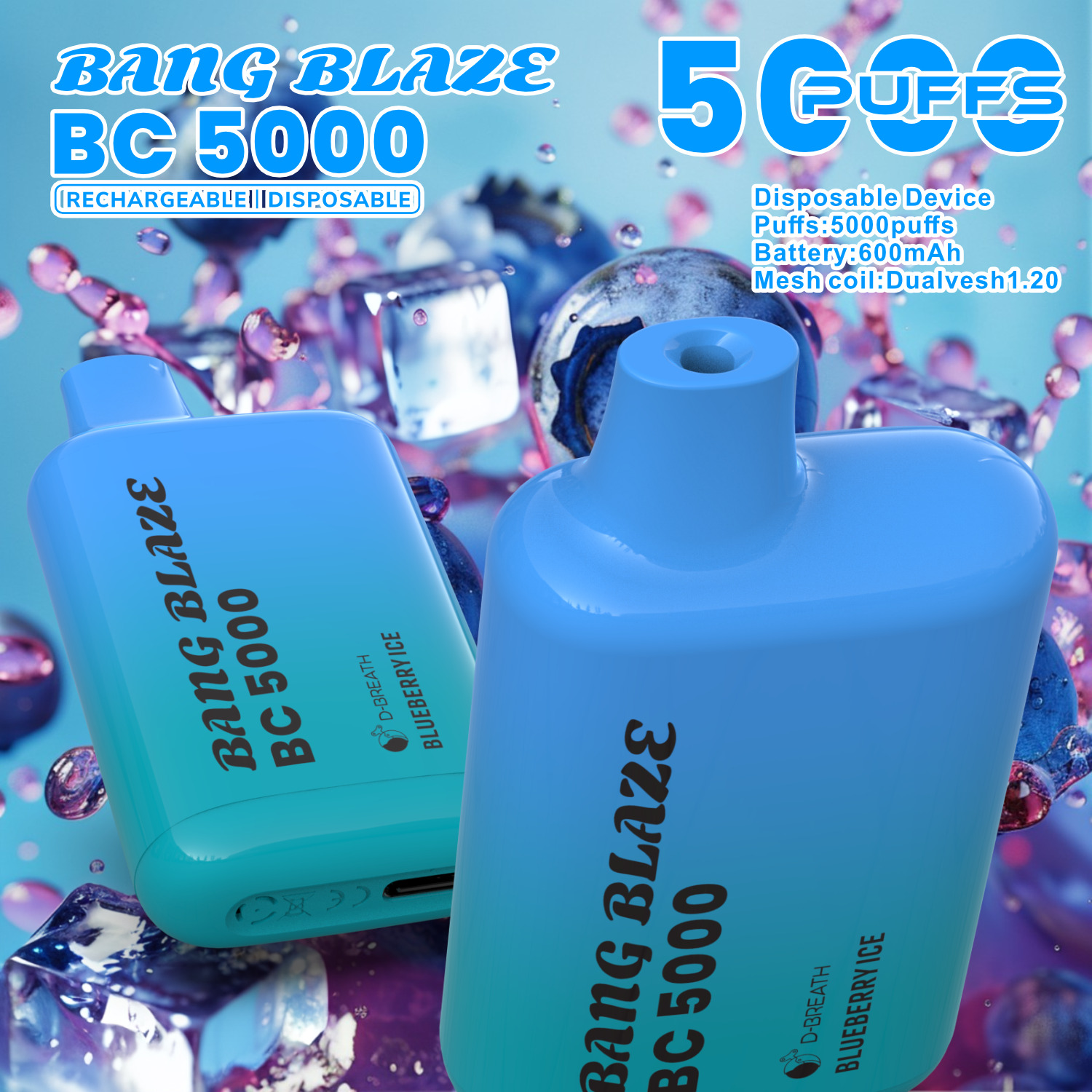 Bang Blaze BC5000 Puffs Vape Strawberry Mango