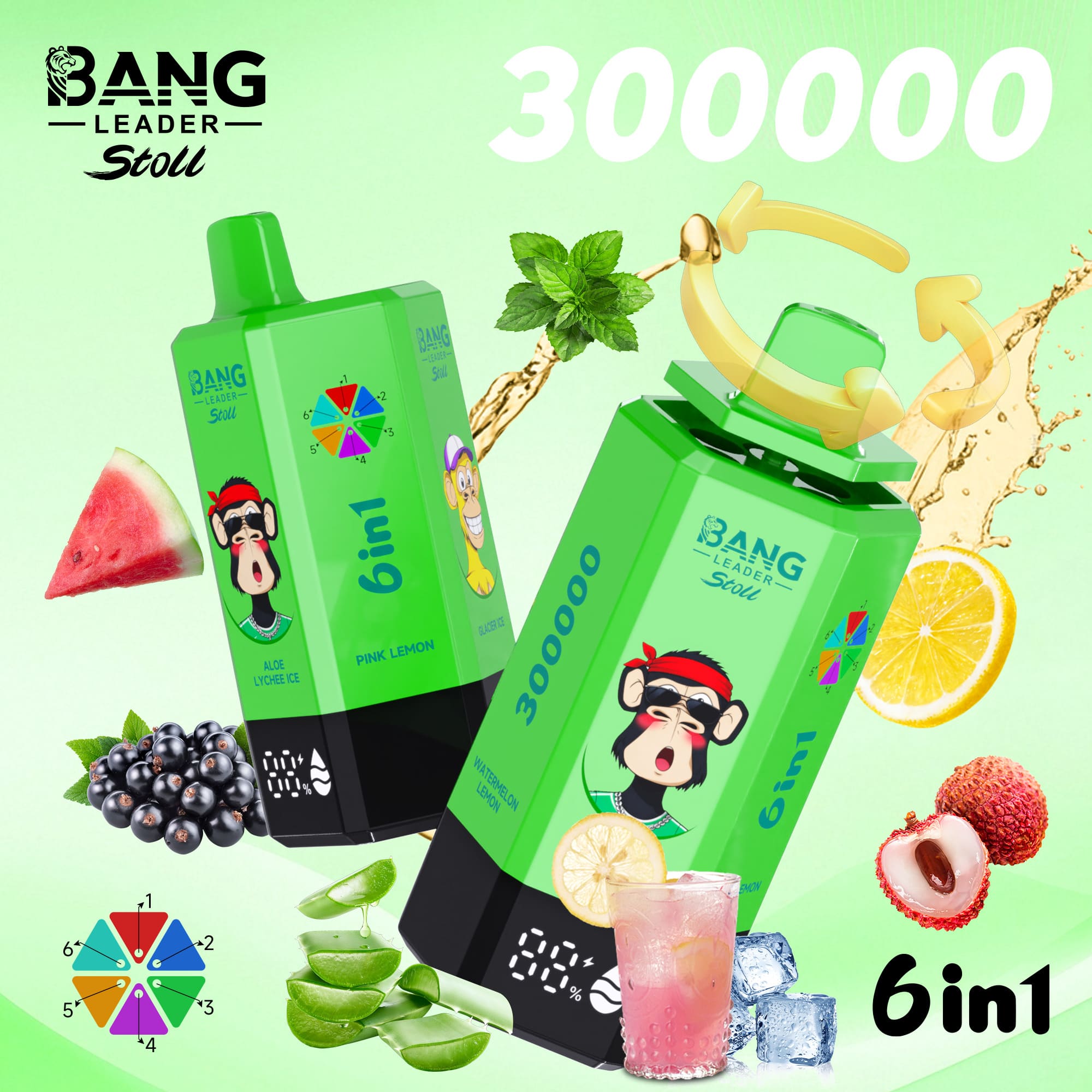 Bang Leader Stoll 300000 Puffs Vape – 6-in-1 Flavor System Ultra