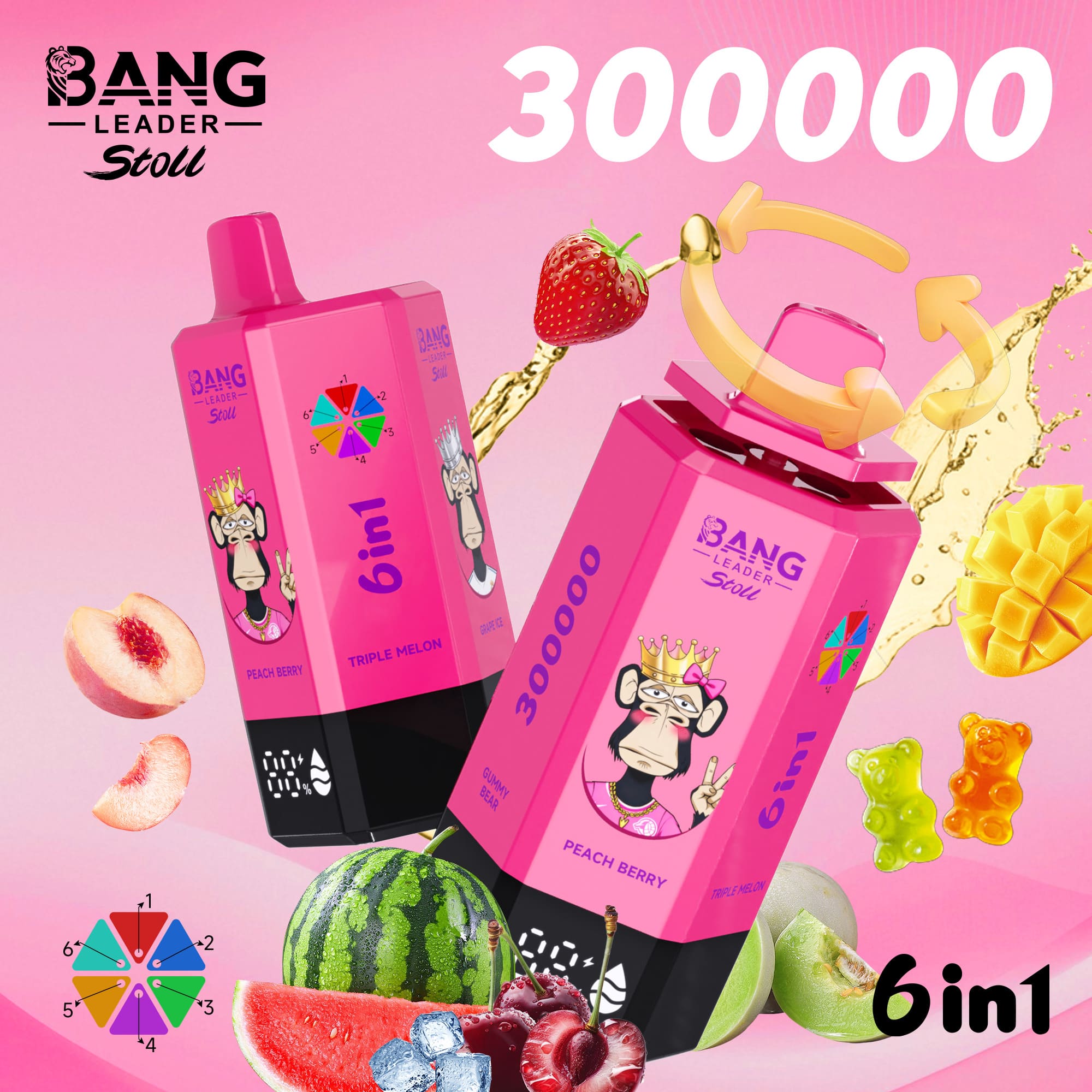 Bang Leader Stoll 300000 Puffs Vape – 6-in-1 Flavor System Ultra