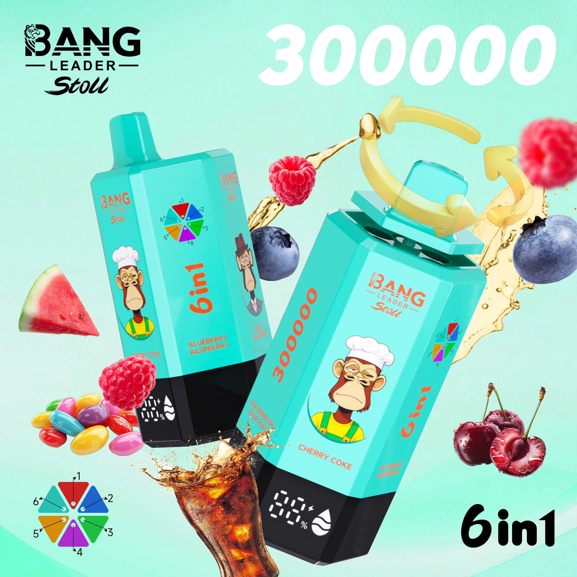 Bang Leader Stoll 300000 Puffs Vape – 6-in-1 Flavor System Ultra