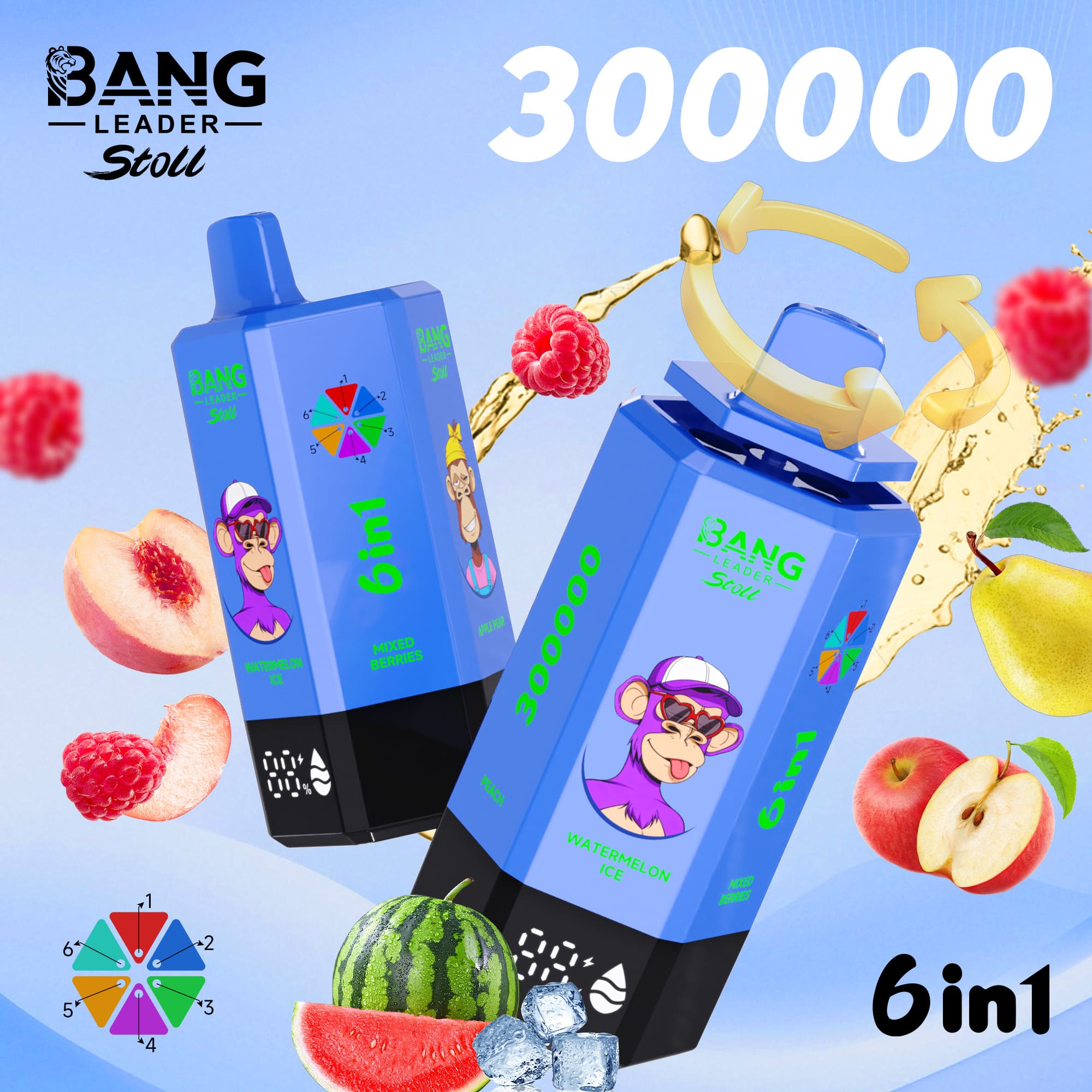 Bang Leader Stoll 300000 Puffs Vape – 6-in-1 Flavor System Ultra