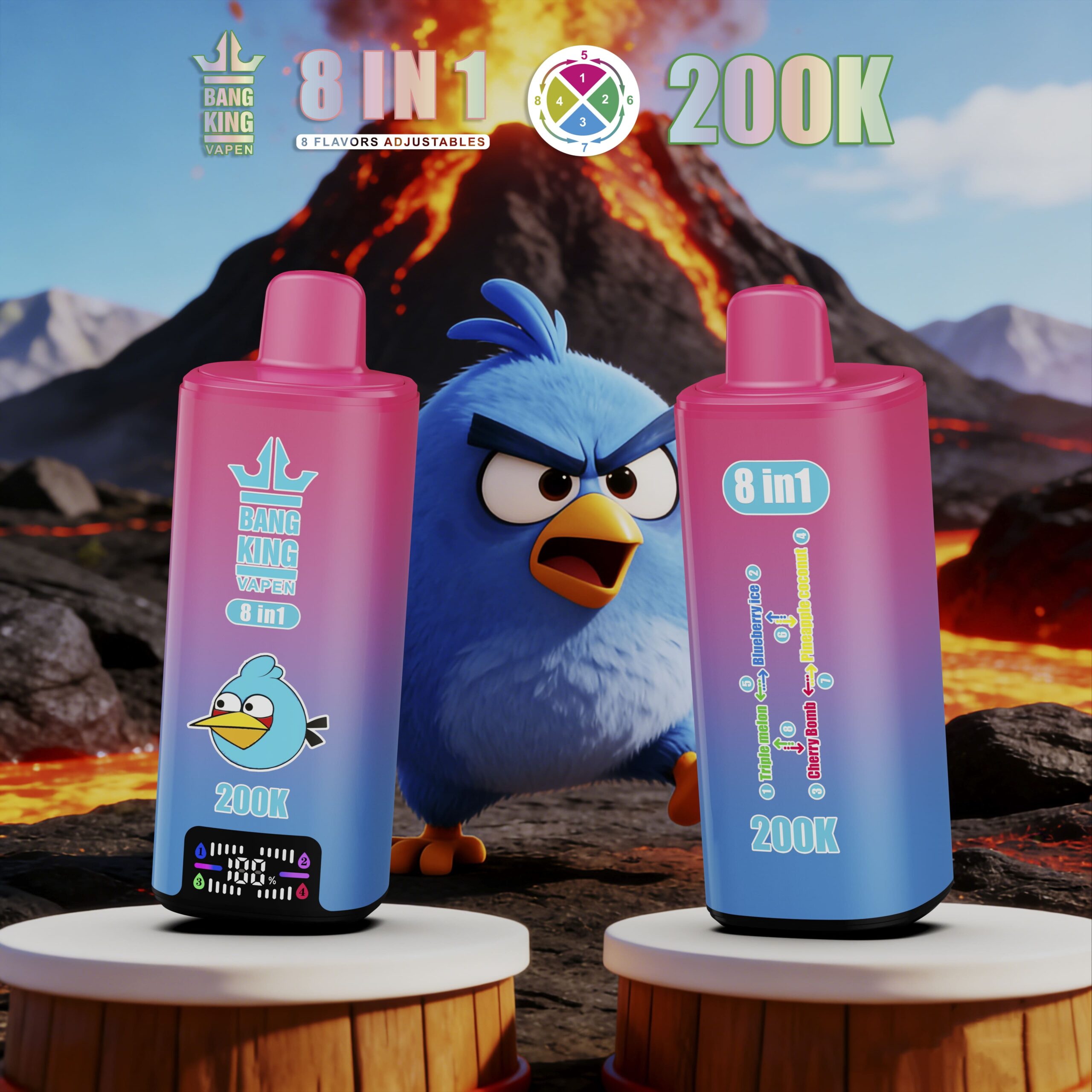Bang King 200000 パフ 8-in-1 Vape – 8 つのフレーバー調整可能