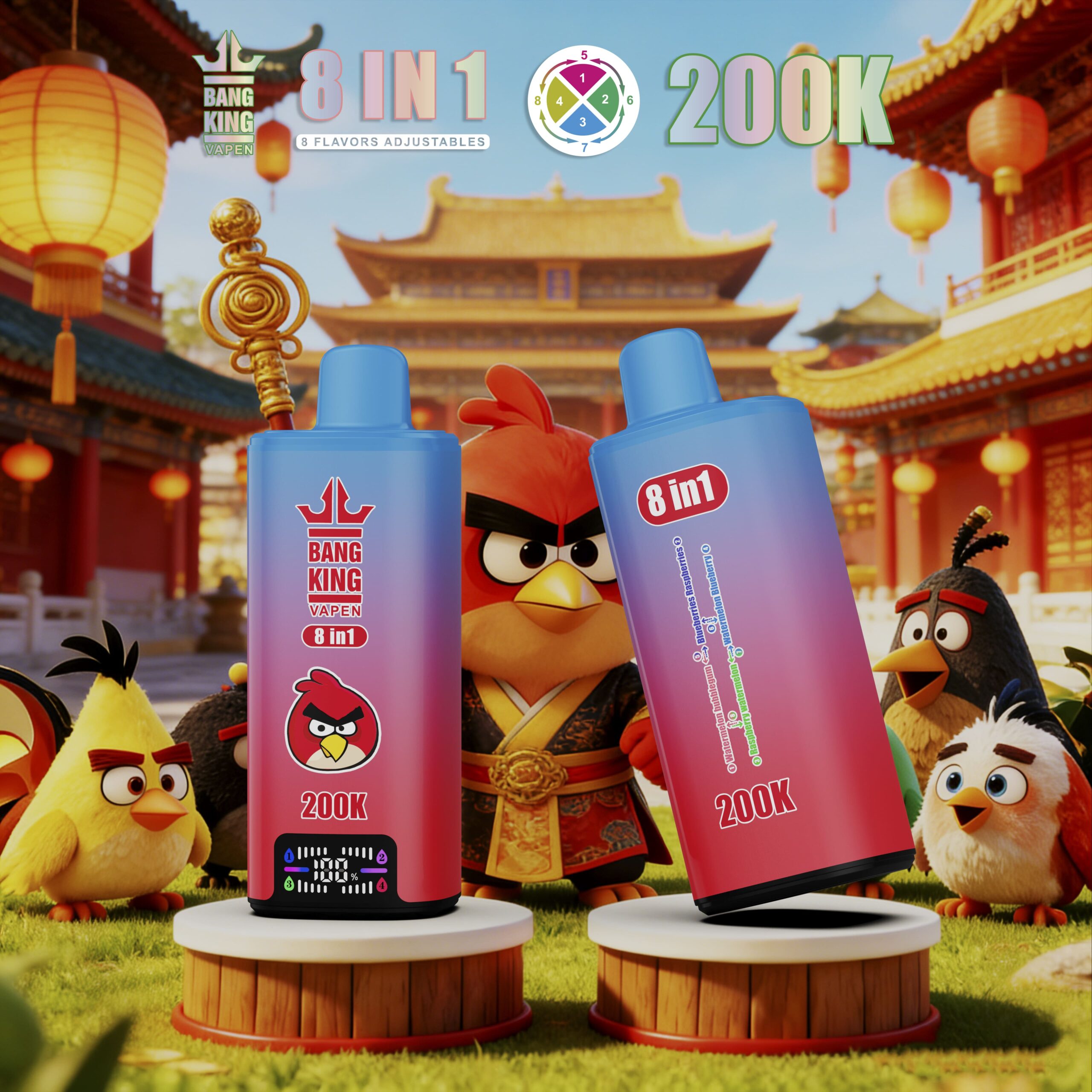Bang King 200000 パフ 8-in-1 Vape – 8 つのフレーバー調整可能