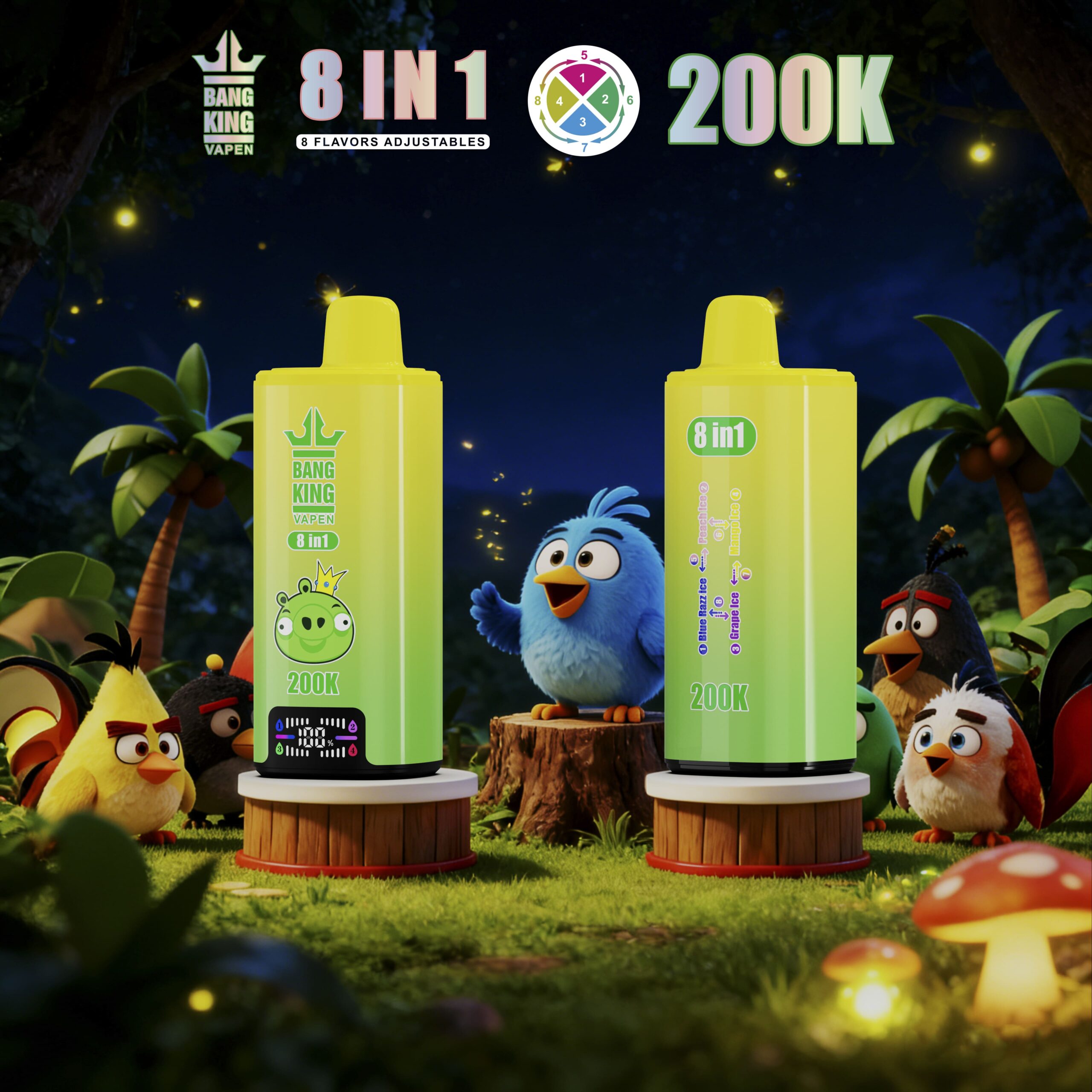 Bang King 200000 パフ 8-in-1 Vape – 8 つのフレーバー調整可能