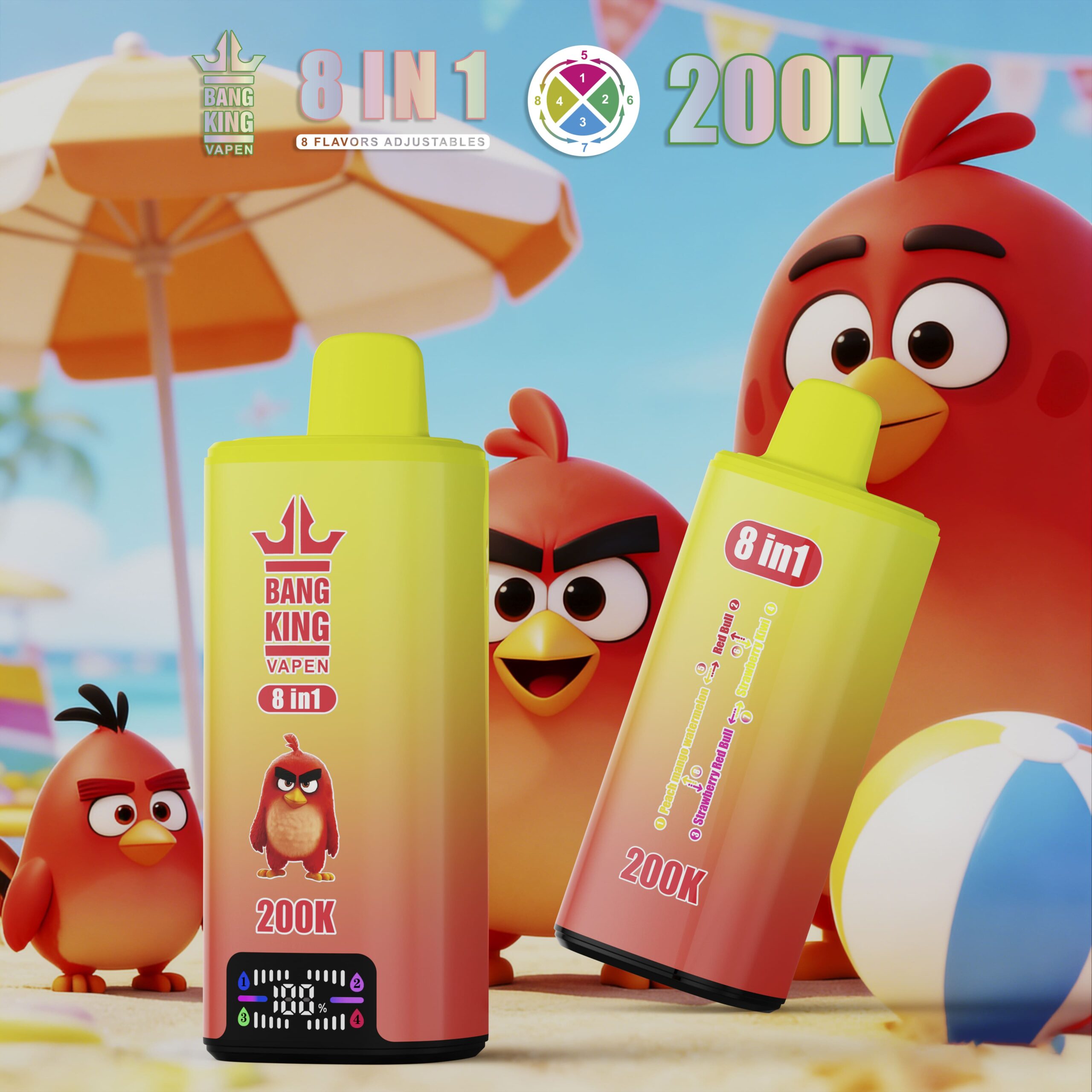 Bang King 200000 パフ 8-in-1 Vape – 8 つのフレーバー調整可能