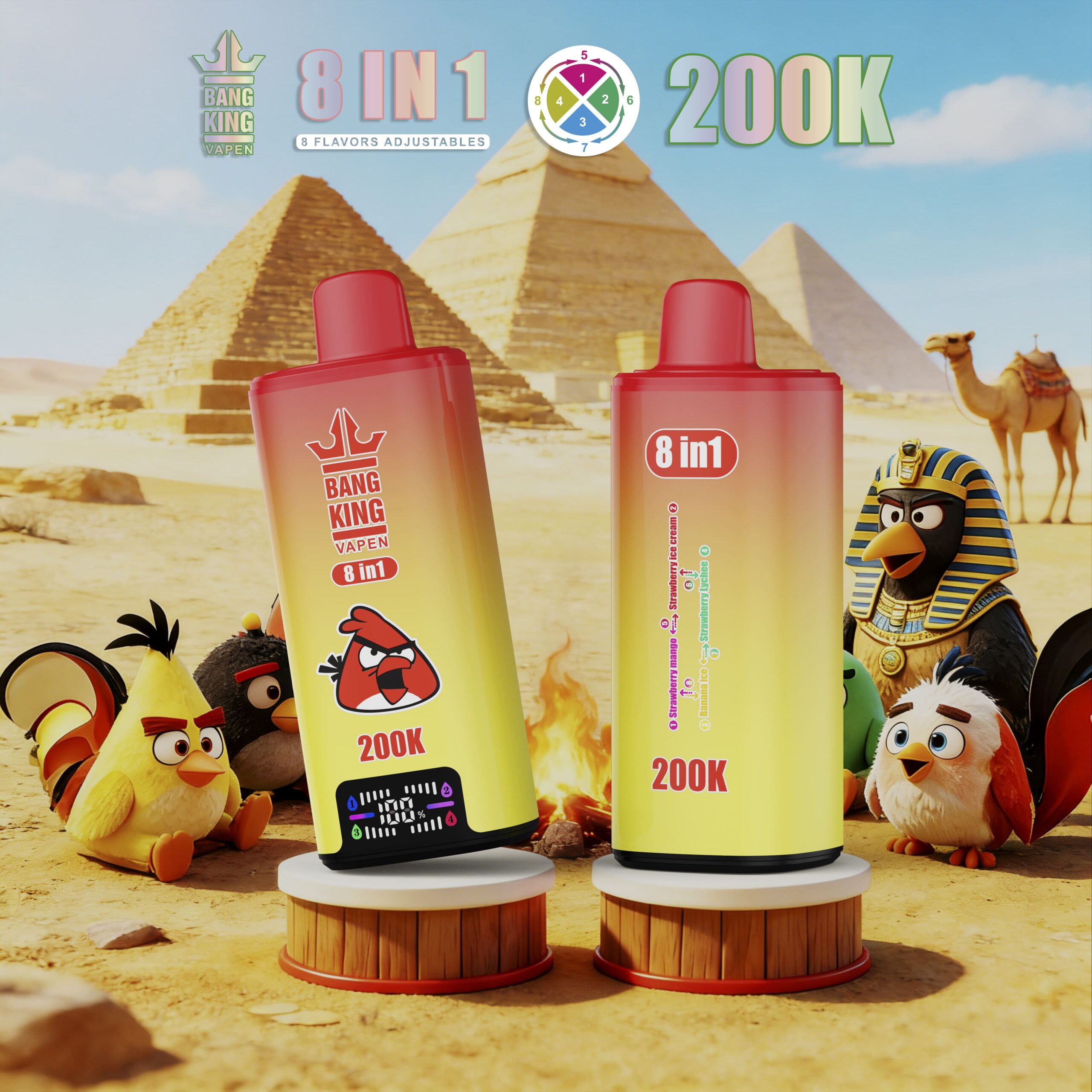 Bang King 200000 パフ 8-in-1 Vape – 8 つのフレーバー調整可能