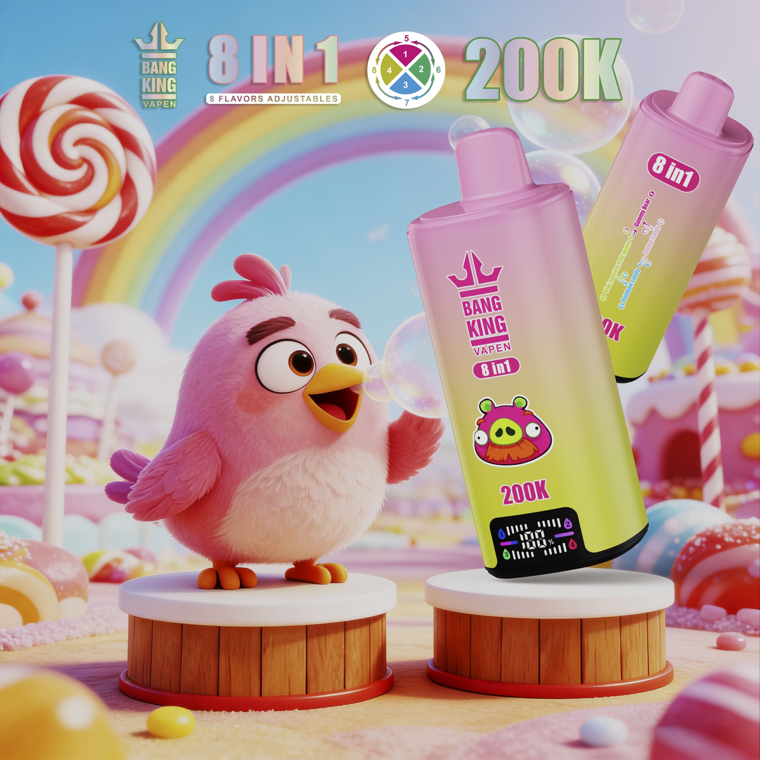 Bang King 200000 パフ 8-in-1 Vape – 8 つのフレーバー調整可能