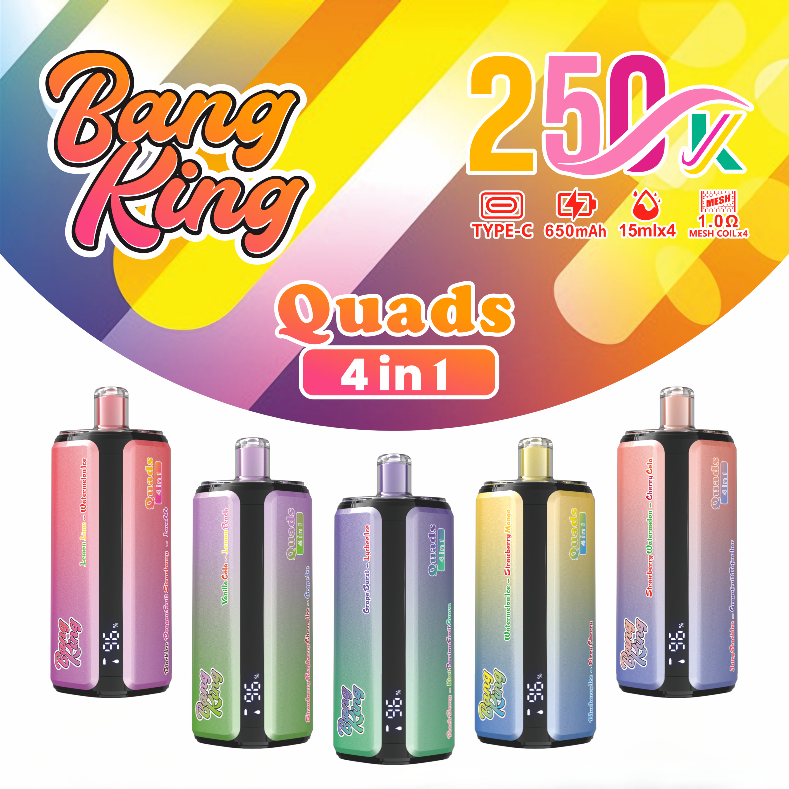 BANGKING 　＿＿＿＿Ty Bang King 250000 Puffs 4-in-1 Vape – Ultra High Capacity | Mesh