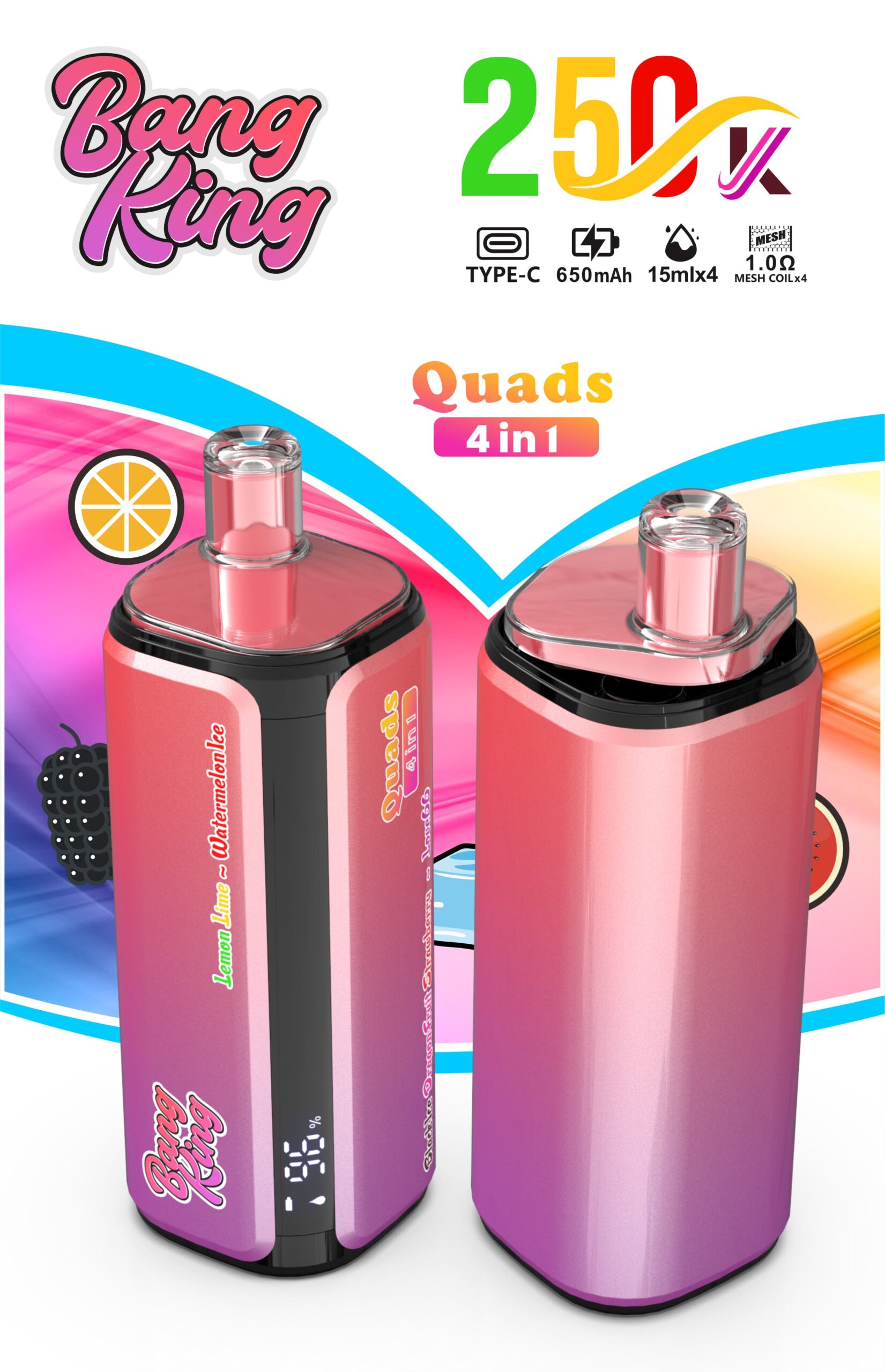 BANGKING 　gagagajajaja Bang King 250000 Puffs 4-in-1 Vape – Ultra High Capacity | Mesh