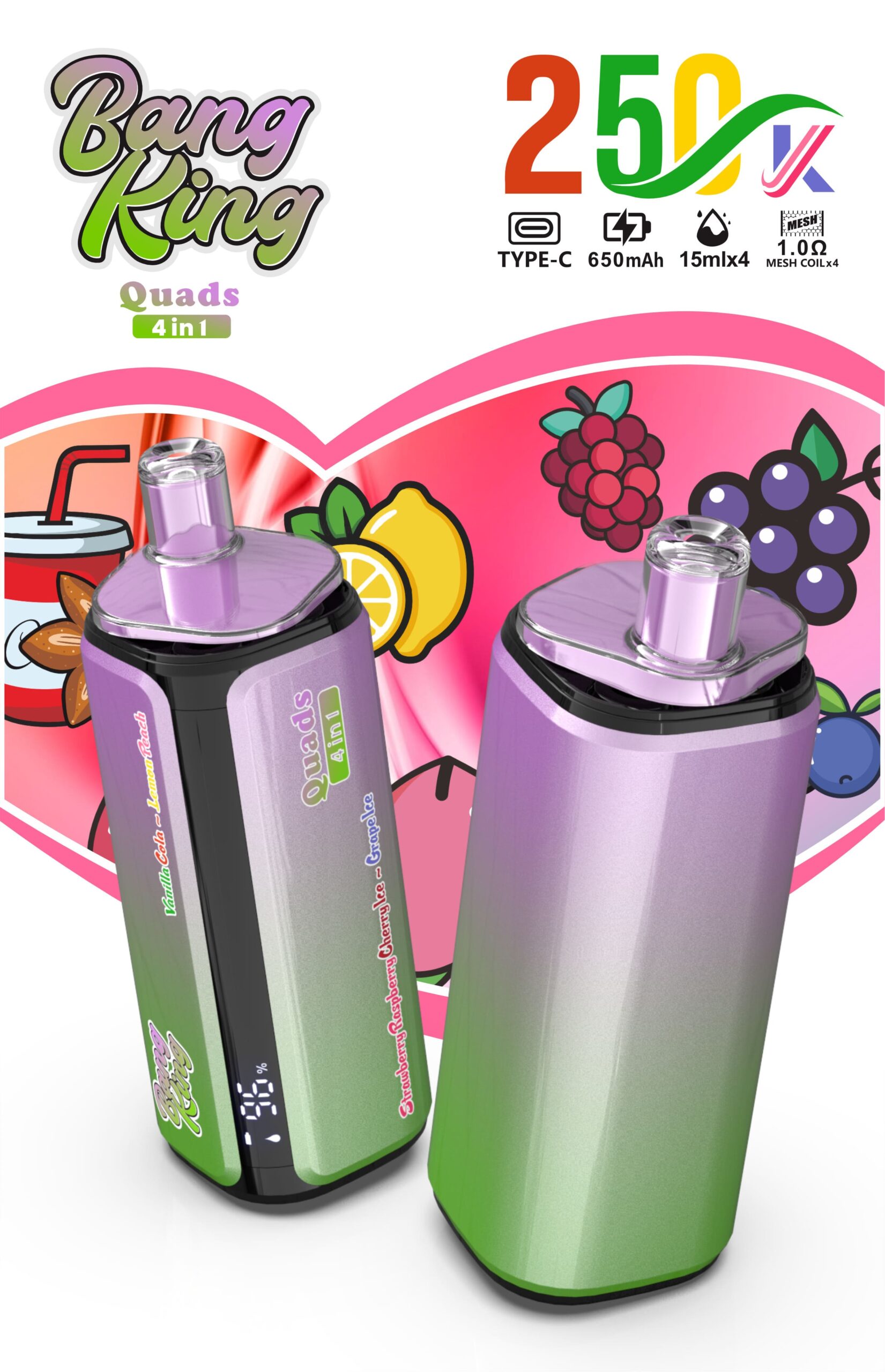Bang King 250000 Puffs 4-in-1 Vape – Ultra High Capacity | Mesh