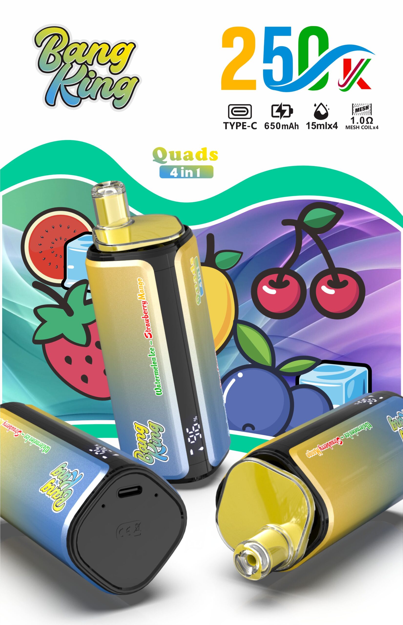 Bang King 250000 Puffs 4-in-1 Vape – Ultra High Capacity | Mesh