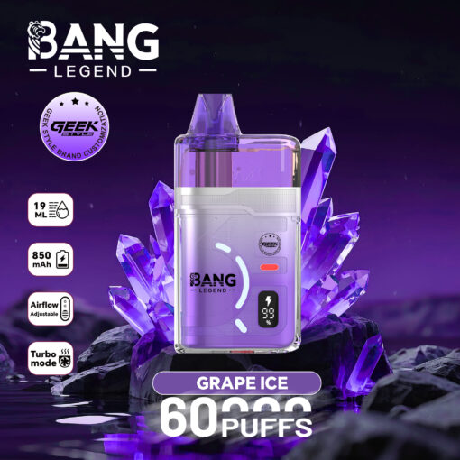 Bang Legend Geek 60000 Puffs Refillable Vape – 60K Puffs | Refillable  E-Liquid | Mesh Coil | 850mAh | Type-C