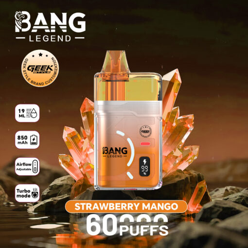 Bang Legend Geek 60000 Puffs Vape recarregável - 60K Puffs | E-Liquid  recarregável | Bobina de malha | 850mAh | Tipo-C | 0% 2% 3% 5% Nicotina